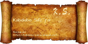 Kabdebo Sára névjegykártya