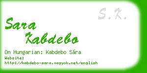 sara kabdebo business card